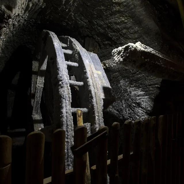 The bucket wheel in a gallery of the Bochnia mine