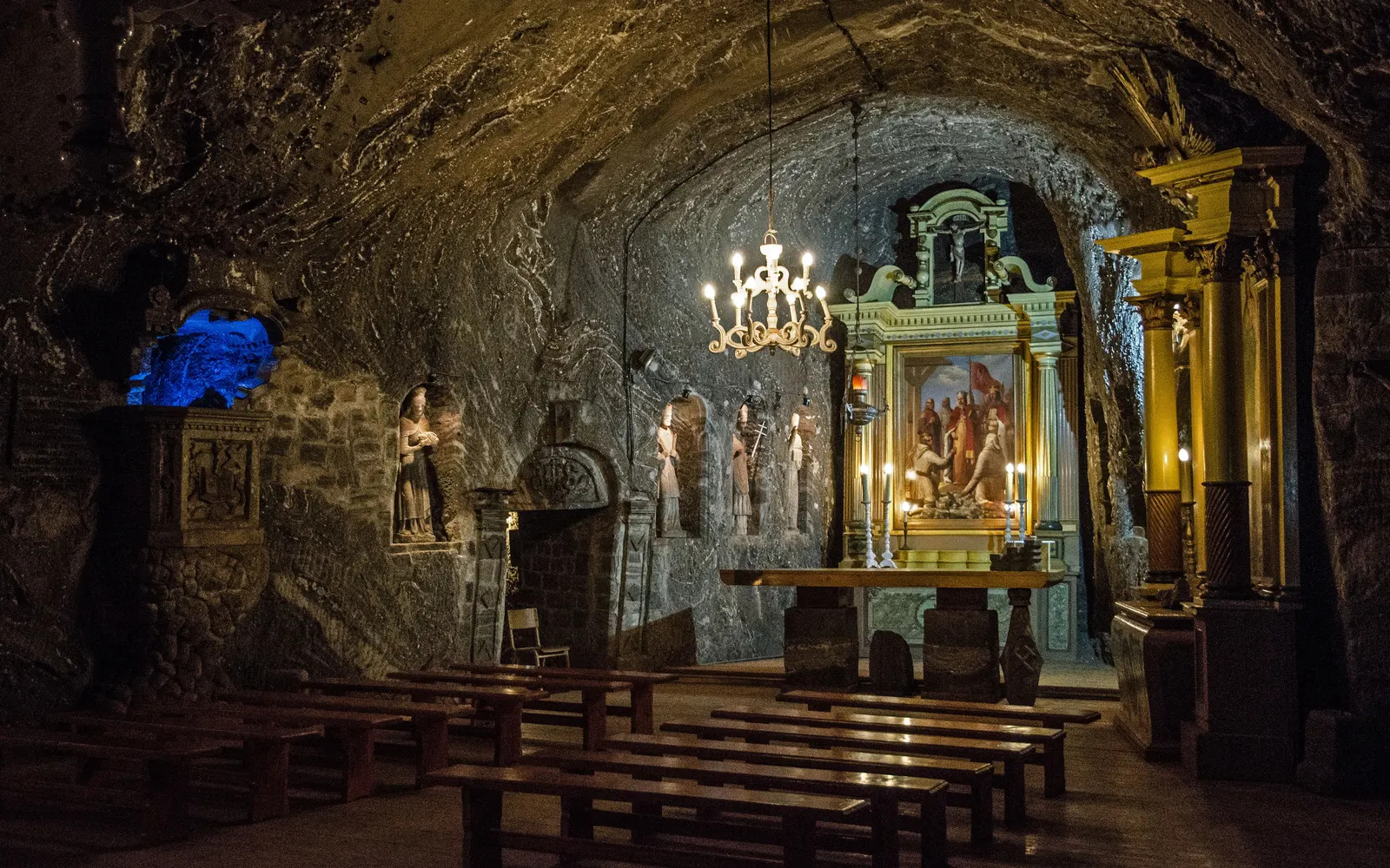 The chapel of St Kinga inside the Bochnia Salt Mine